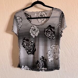 Floral Striped Women's Top